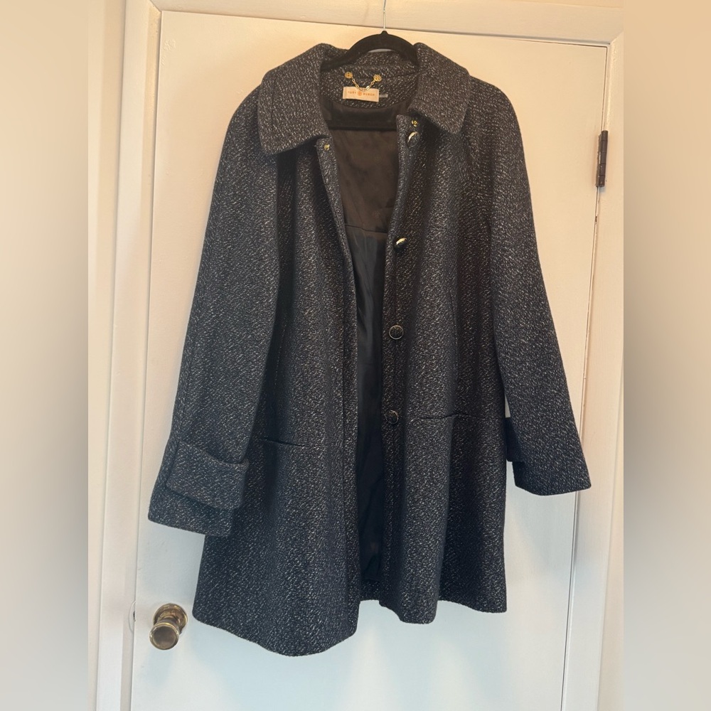 Tory Burch Ivan A Line Wool Coat - Picture 3 of 9